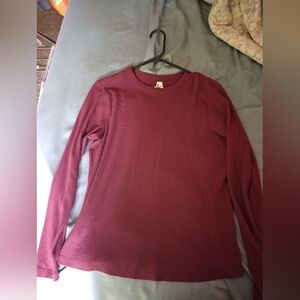 Large Red Pact Ribbed Long Sleeve